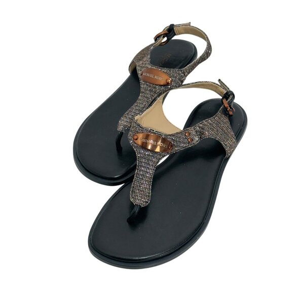 Michael Kors Plate Womens Copper/silver Shimmer Thong Sandals Size 6M- NWOT - Picture 11 of 11